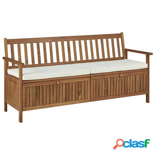 Banco de almacenaje con cojín de madera maciza de acacia