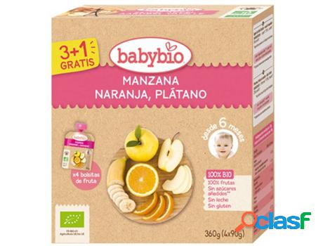 Bolsita Manzana Naranja Plátano Bio BABYBIO (4 Unidades de