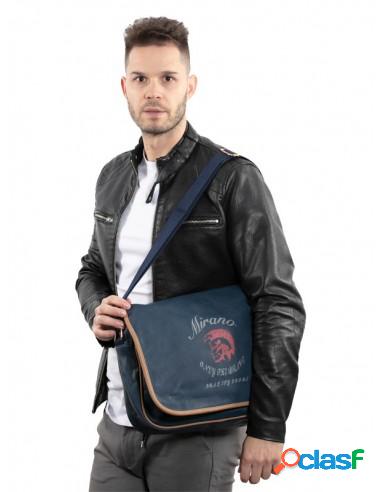 Bolso De Polipiel Azul Marino Para Hombre Azul Marino