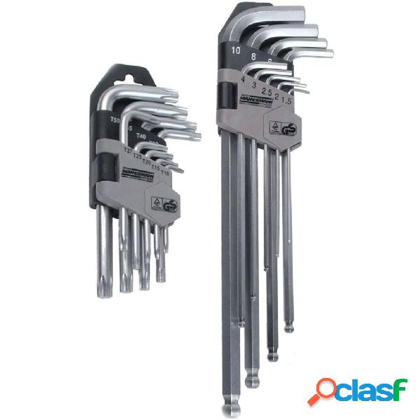 Brüder Mannesmann Set de llaves Torx y hexagonales 18