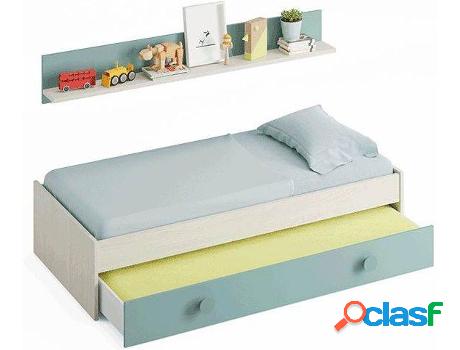 Cama HABITDESIGN Dupla Juvenil Snuba (Blanco Alpes - Verde