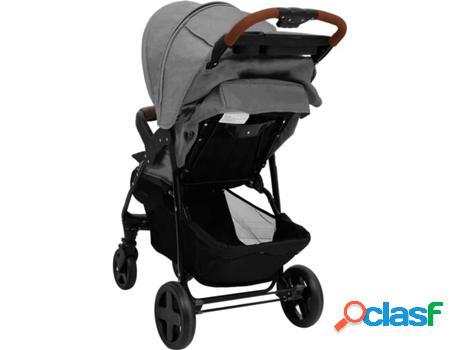 Carrito de Bebé Duo VIDAXL 2 en 1 de Acero Gris Claro