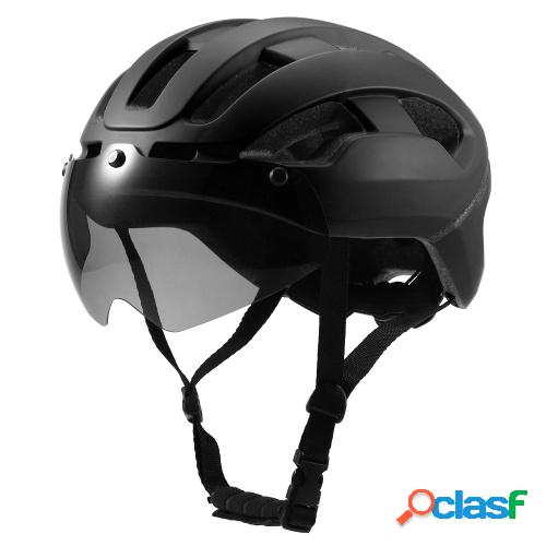 Casco de ciclismo transpirable con luz trasera Gafas