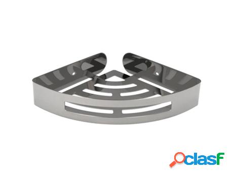 Cestillo rincon baño autoadhesivo, color inox con efecto