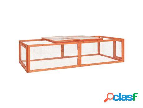 Conejera para Conejos VIDAXL (Marrón - Madera - 183 x 90 x