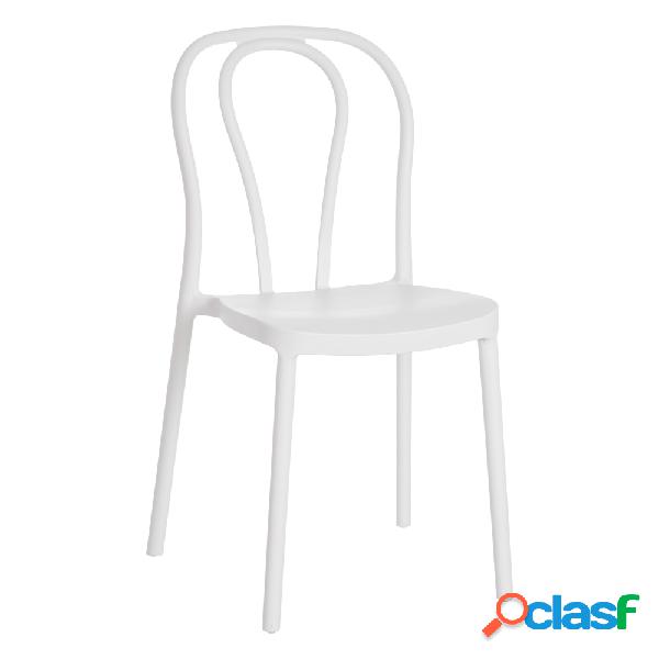 Conjunto de 4 sillas blancas de polipropileno 43x53x85cm