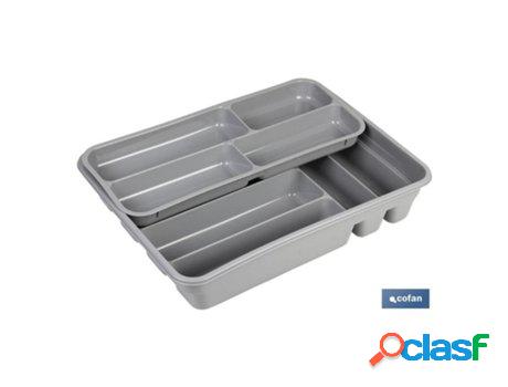 Cubertero modelo romero gris 40x30x7 dos alturas caja 3