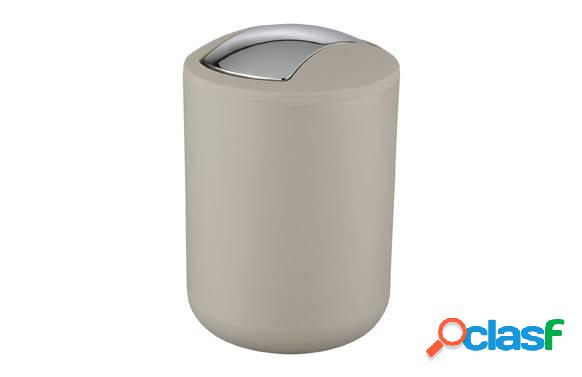 Cubo de basura de tapa abatible Wenko Brasil Taupé 2L