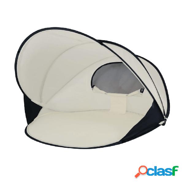 DERYAN Tienda de playa desplegable lujosa color crema XXL