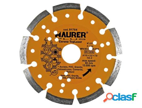 Disco diamante maurer segmentado laser acero, pvc,