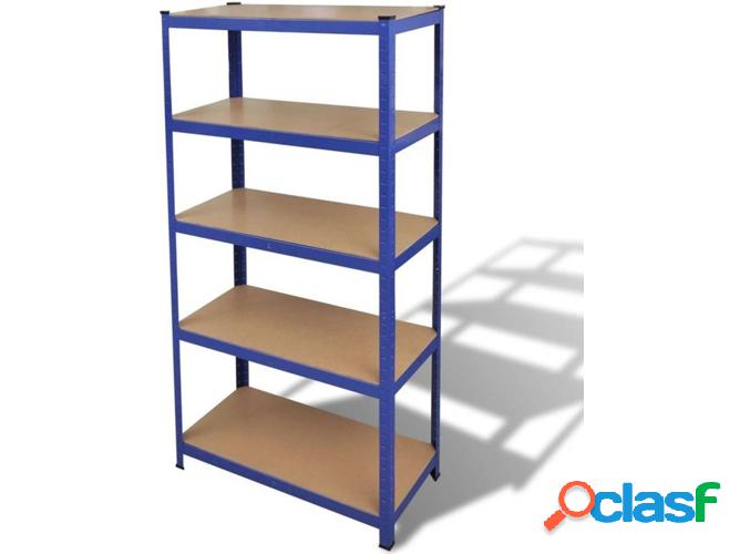 Estantería VIDAXL (Acero - 90 x 40 x 180 cm - Azul)