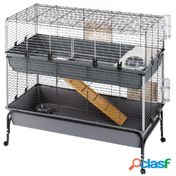 Ferplast Jaula de conejos Rabbit 120 Double soporte gris