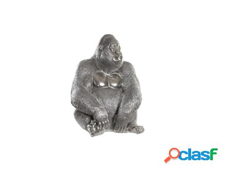 Figura Decorativa Dkd Home Decor Plateado Resina Gorila (46