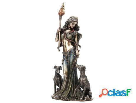 Figura Diosa Griega Hecate Gris de Resina 33X12X15cm Figura