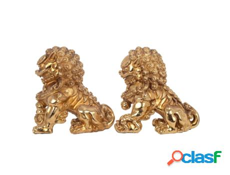 Figura de Animal Dorado de Resina 20*14*22cm Set de 2