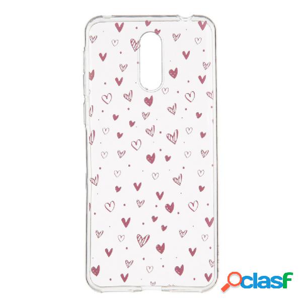 Funda Dibujo Corazones Para Alcatel 1X 2019