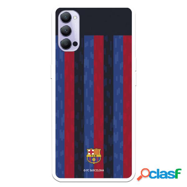 Funda Para Oppo Reno4 Pro 5G Del Fc Barcelona Fondo Rayas