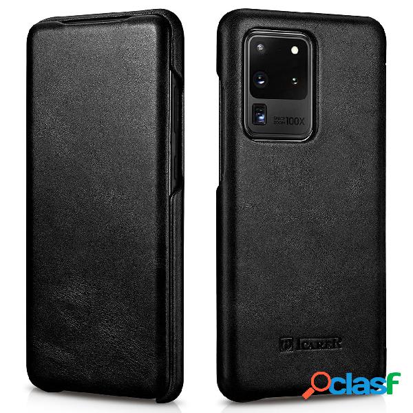 Funda de Couro Genuíno Fólio Vintage Borda Curva ICARER