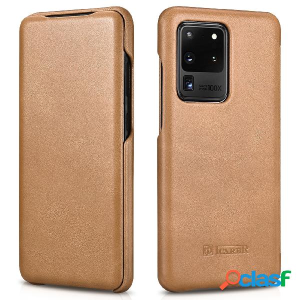 Funda de Couro Genuíno ICARER Curved Edge Vintage Folio