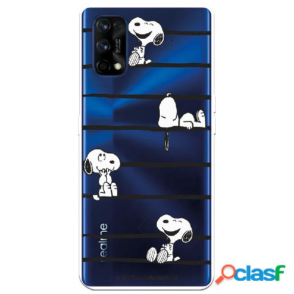 Funda para Realme 7 Pro Oficial de Peanuts Snoopy rayas -