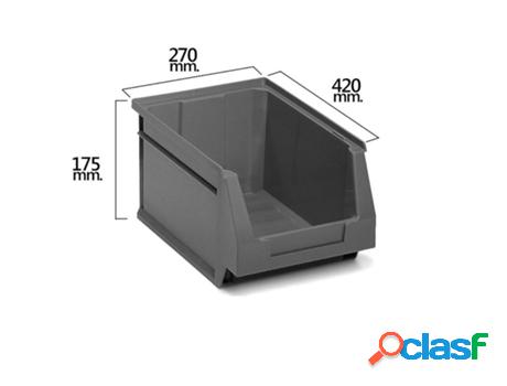 Gaveta apilable almacenamiento gris n 56 420x270x175 mm.