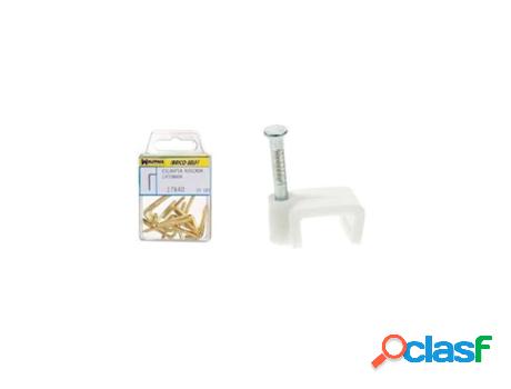 Grapilla plana cabeza redondeada 8 mm. blanca. 10 unidades