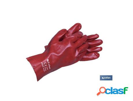 Guante pvc estanco rojo de 27 cms. caja 12 unid.