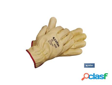 Guantes piel vacuno amarillo t-9 caja 12 unid.