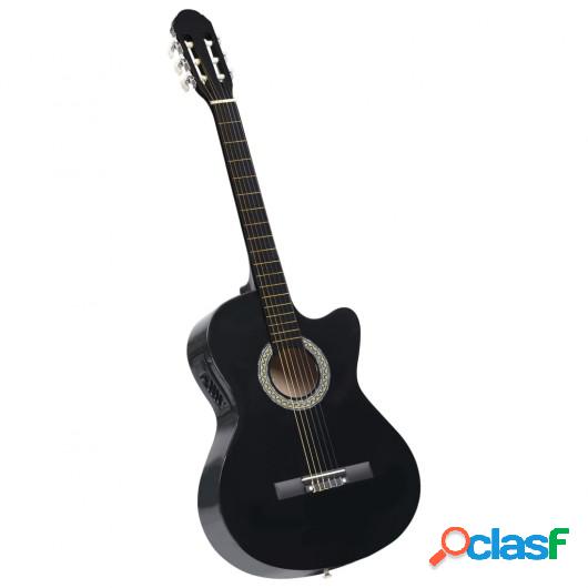 Guitarra acústica con cutaway y ecualizador 6 cuerdas negro