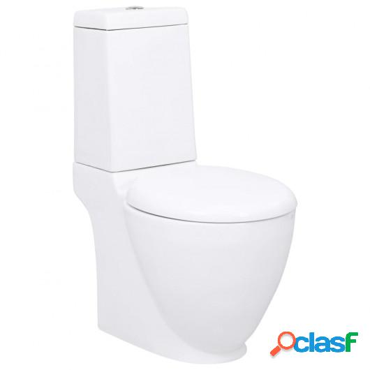 Inodoro WC redondo de cerámica flujo hacia abajo blanco