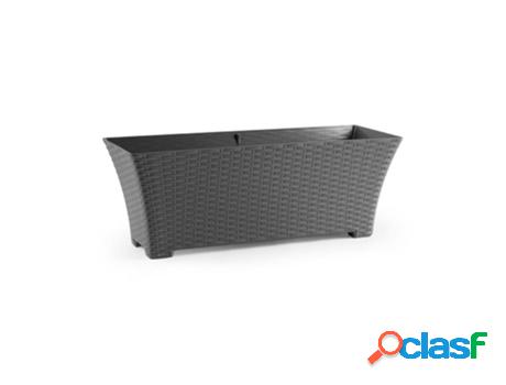 Jardinera rattan 60 cm gris oscuro