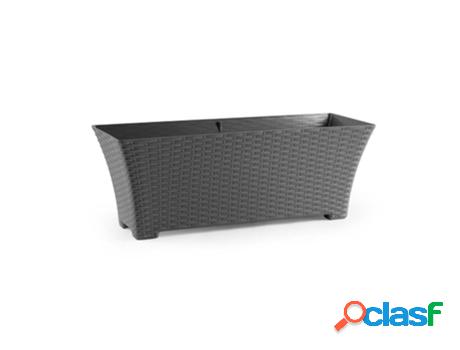 Jardinera rattan 67 cm gris oscuro