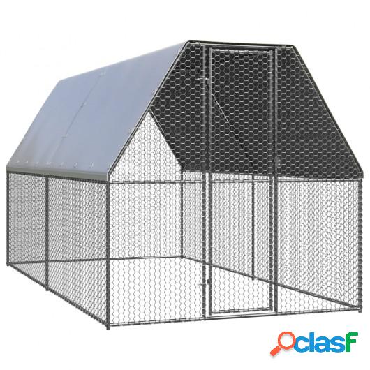 Jaula gallinero de exterior de acero galvanizado 2x4x2 m