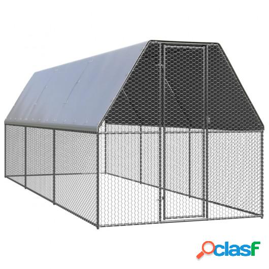 Jaula gallinero de exterior de acero galvanizado 2x6x2 m