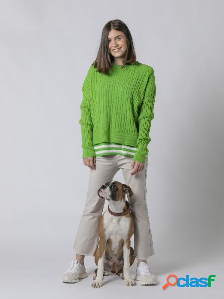 Jersey ochos soft cuello redondo Verde