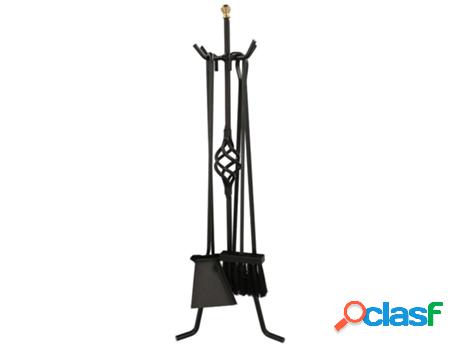 Juego atizadores forjados 5 piezas 25x71,5 (alt.) cm.