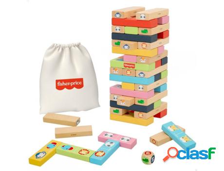 Juego de Madera WOOMAX Juego construcción torre y dominó