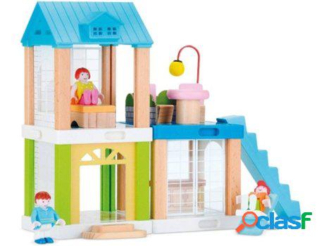 Juegos de Madera WOOMAX Casa de muñecas modular 37 piezas