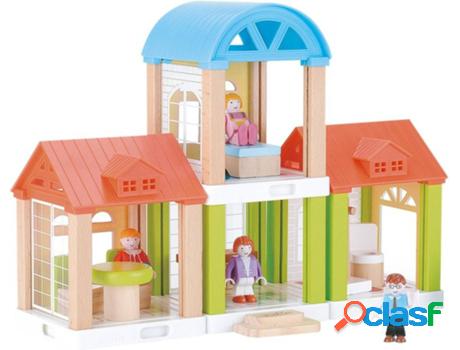 Juegos de Madera WOOMAX Casa de muñecas modular 42 piezas
