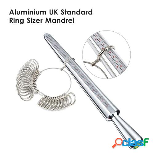 KKmoon Medidor de anillos de aluminio Mandril Medidor de