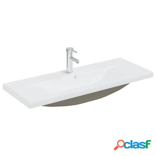 Lavabo empotrado con grifo cerámica blanco 101x39x18 cm