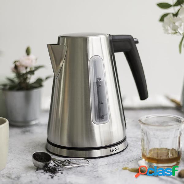 Livoo Hervidor sin cable plateado acero inoxidable 1,7 L