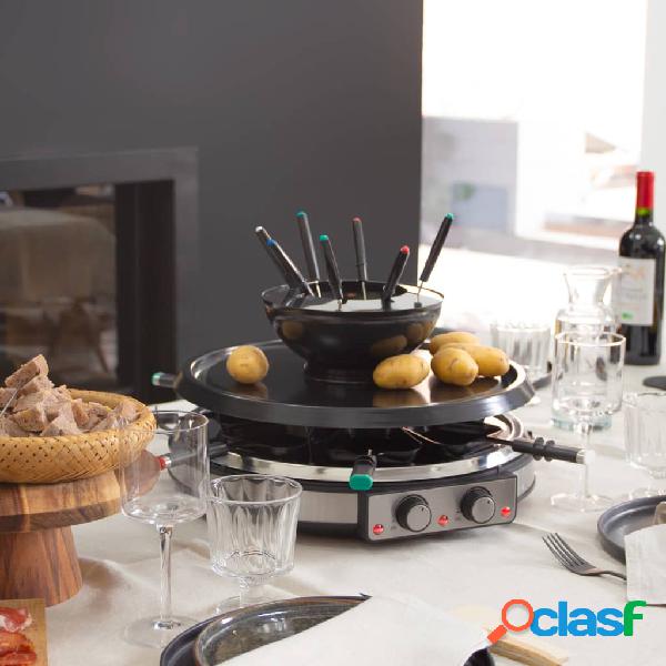 Livoo Set de fondue, plancha y raclette 3 en 1 8 personas