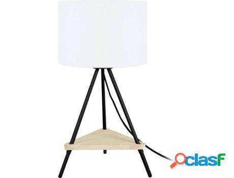 Lámpara de Mesa TOSEL Cardiff (Cilíndrico en Negro, Blanco