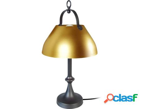 Lámpara de Mesa TOSEL Cloche Barre (Antracita, Oro - E27 -