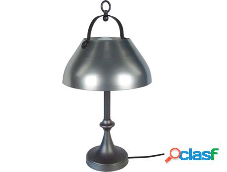 Lámpara de Mesa TOSEL Cloche Barre (Antracita, Plateado -