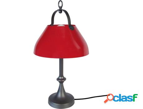 Lámpara de Mesa TOSEL Cloche Barre (Antracita, Rojo - E27 -