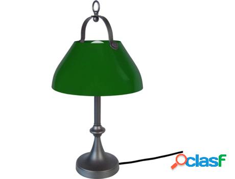 Lámpara de Mesa TOSEL Cloche Barre (Antracita, Verde - E27