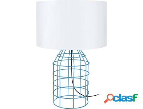 Lámpara de Mesa TOSEL Craparola (Cilíndrico Azul, Blanco -