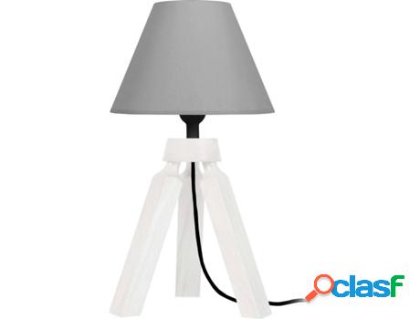 Lámpara de Mesa TOSEL Gaby (Blanco, Gris Império - E14 -